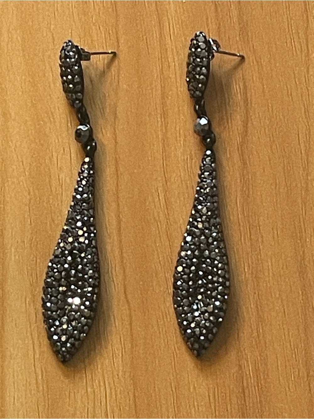 Brilliant Hematite Crystal Drop Earrings - Women Jewelry